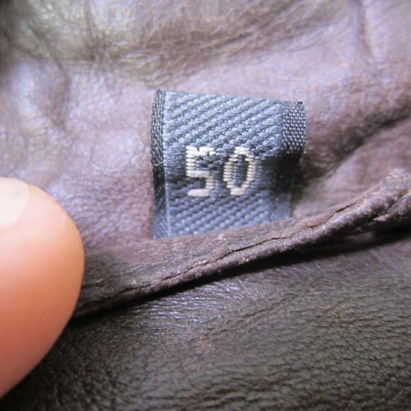 Canda Leather Jacket Mens 50 Brown Distressed Bomber Zip Front Snap Pockets C&A - Picture 2 of 7